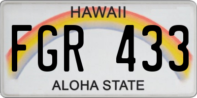 HI license plate FGR433