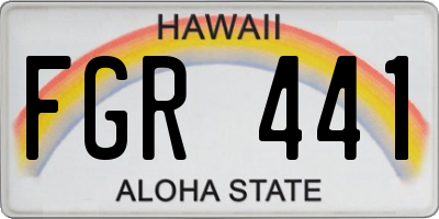 HI license plate FGR441