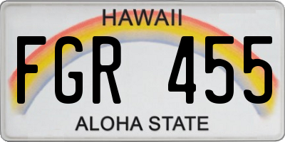HI license plate FGR455