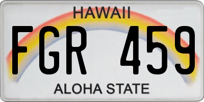 HI license plate FGR459