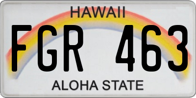 HI license plate FGR463