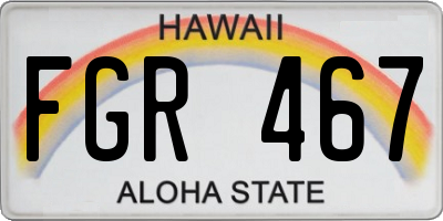 HI license plate FGR467