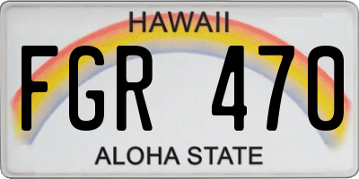 HI license plate FGR470