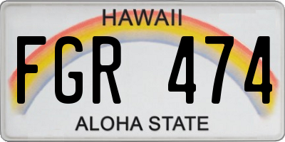 HI license plate FGR474