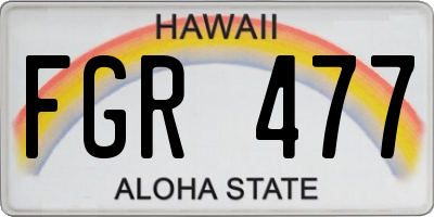 HI license plate FGR477