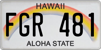 HI license plate FGR481
