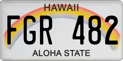 HI license plate FGR482