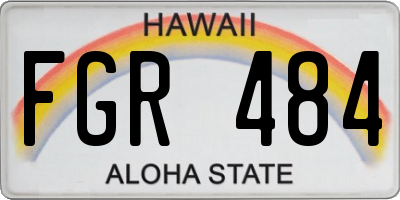 HI license plate FGR484
