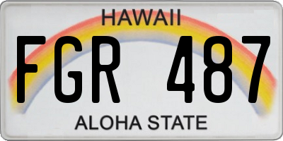 HI license plate FGR487