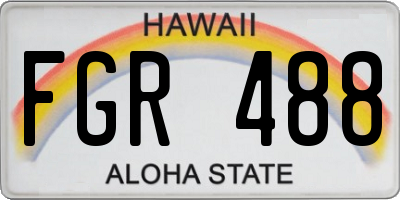 HI license plate FGR488