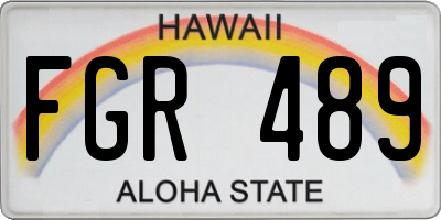 HI license plate FGR489