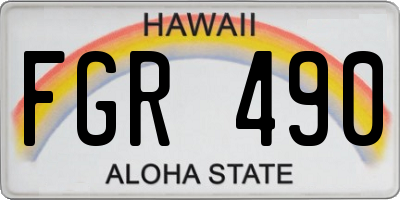 HI license plate FGR490
