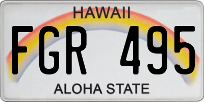 HI license plate FGR495