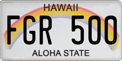 HI license plate FGR500