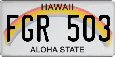 HI license plate FGR503