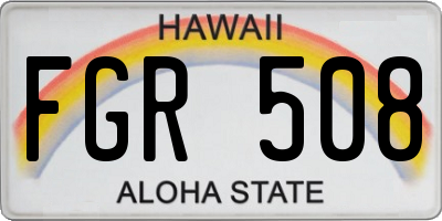 HI license plate FGR508