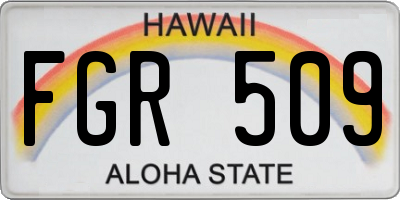 HI license plate FGR509