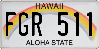 HI license plate FGR511