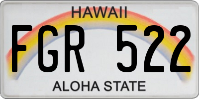 HI license plate FGR522