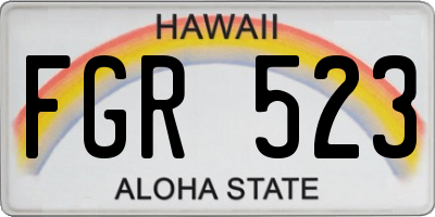 HI license plate FGR523
