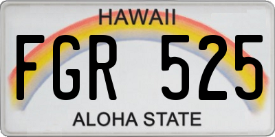 HI license plate FGR525