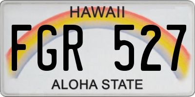 HI license plate FGR527