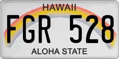 HI license plate FGR528