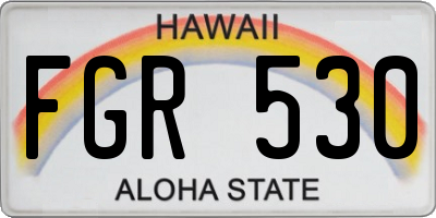 HI license plate FGR530