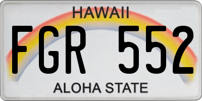 HI license plate FGR552