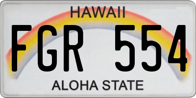 HI license plate FGR554