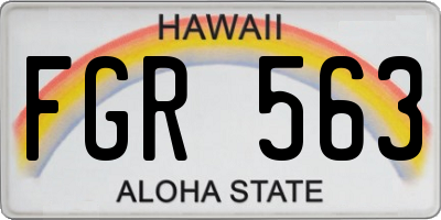 HI license plate FGR563