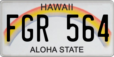 HI license plate FGR564