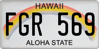 HI license plate FGR569