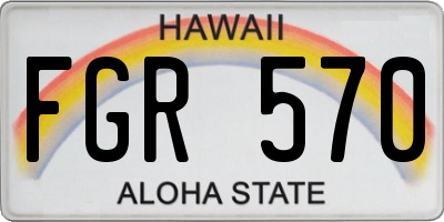 HI license plate FGR570
