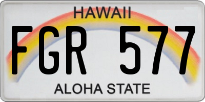 HI license plate FGR577