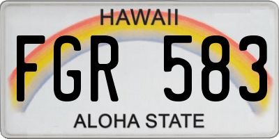 HI license plate FGR583