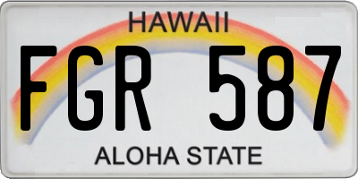 HI license plate FGR587