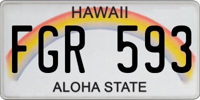 HI license plate FGR593