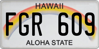 HI license plate FGR609