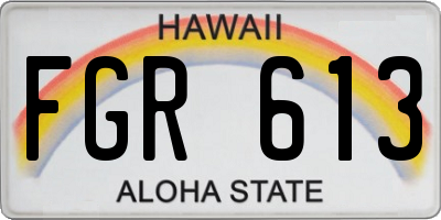 HI license plate FGR613