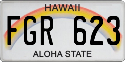 HI license plate FGR623