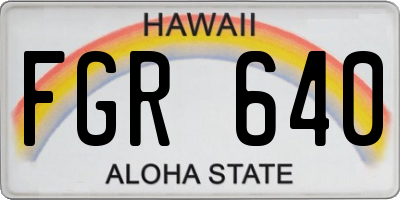 HI license plate FGR640