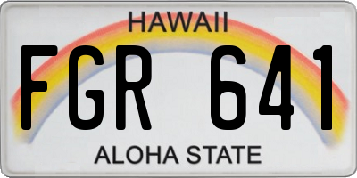 HI license plate FGR641