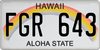 HI license plate FGR643
