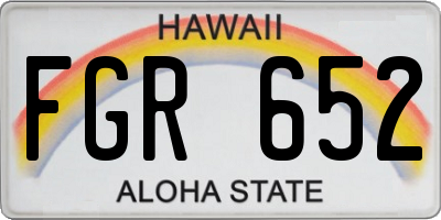 HI license plate FGR652