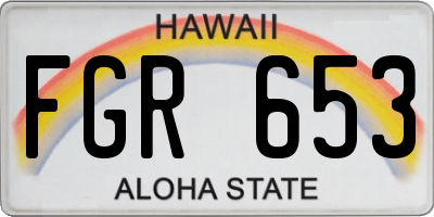 HI license plate FGR653