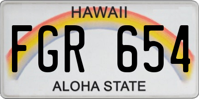HI license plate FGR654