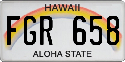 HI license plate FGR658