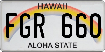 HI license plate FGR660