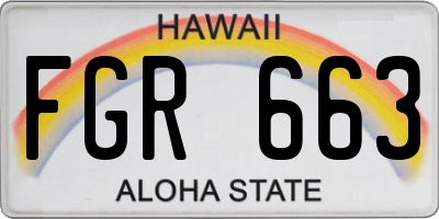 HI license plate FGR663
